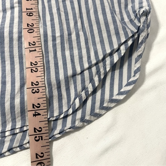 H&M Womens Size 4 Blue & White Striped Long Sleeve Button Up Shirt Casual - Picture 11 of 11